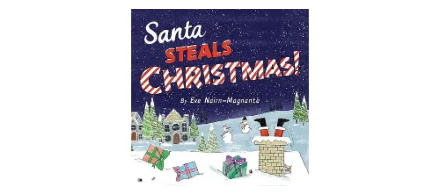 book cover depicting Santa's legs sticking out of chimney pot