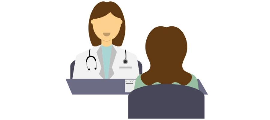 Image of doctor talking to patient