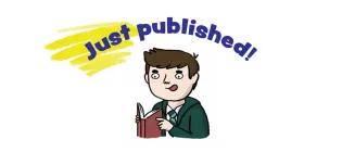 image of boy holding book and wording 'just published' above his head