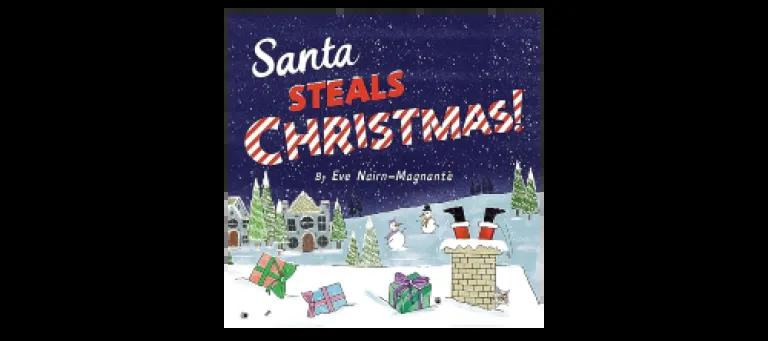 book cover depicting Santa's legs sticking out of chimney pot