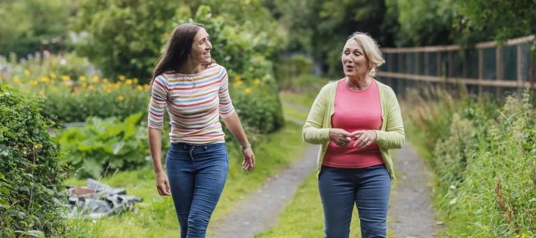 Two women talking
