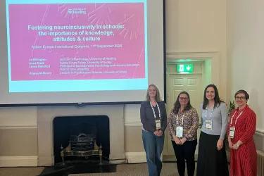 Jo Billington, Anna Cook, Lorna Hamilton and Alyssa Alcorn at the Autism Europe Conferencee 