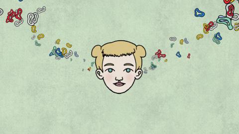 animated image depicting bilingual child