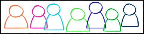 LEANS_child_banner outline sketch of row of people