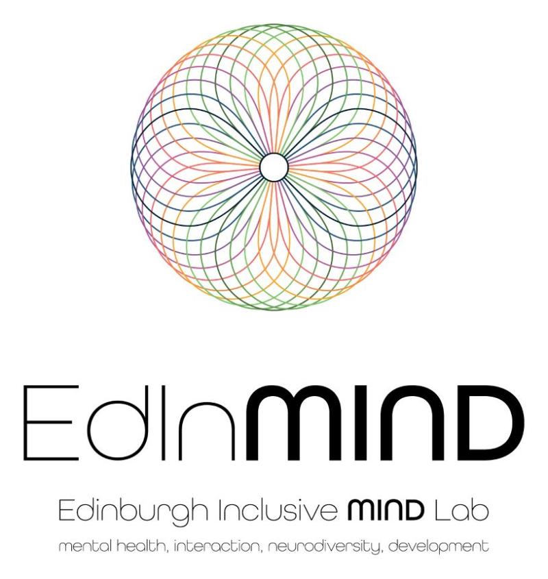 Spirograph circular image with Edinburgh Inclusive Mind Lab logo