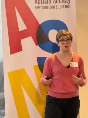 Photo of Dr Alcorn delivering LEANS keynote